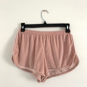 Brandy Melville pink velvet shorts
